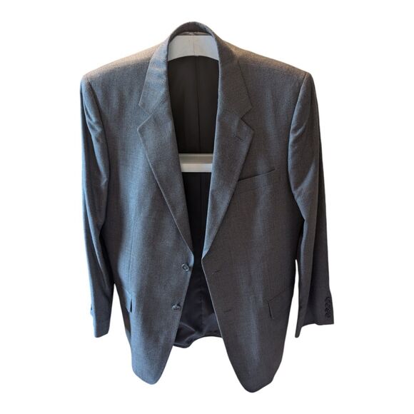 Versini Men's Gray 2 Button Blazer Sport Coat Jacket Size 42L Silk/Wool - Picture 5 of 13